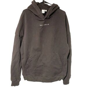 Sky‎ Dolls Size XL Black Spellout Drawstring Waist Pullover Hooded Sweatshirt